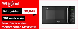 Four micro-ondes monofonction MWP251B WHIRLPOOL