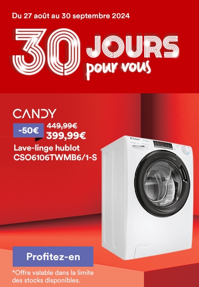 Lave linge hublot CSO6106TWMB6/1-S CANDY