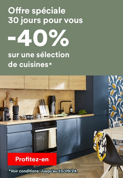 Jusqu'à -40% sur une sélection de cuisines