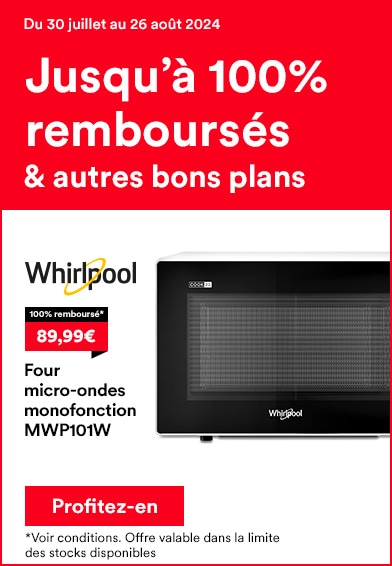 Four micro-ondes monofonction MWP101W WHIRLPOOL 