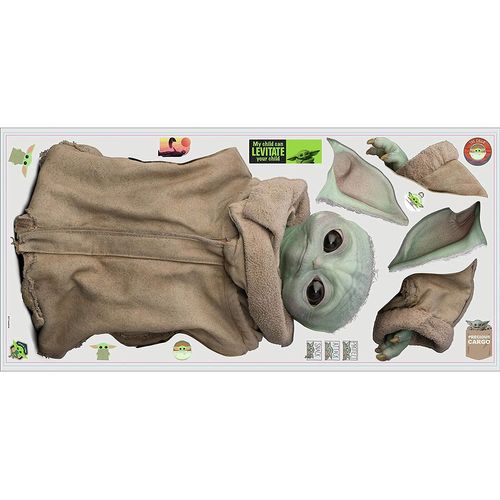 Sticker Géant Repositionnable Disney Mandalorian Bébé Yoda Alias Grogu Debout 77 Cm X 60 Cm