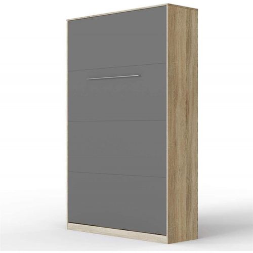 Armoire Lit Escamotable 120x200 cm Vertical Mural Supérieur Chêne Sonoma/anthracite