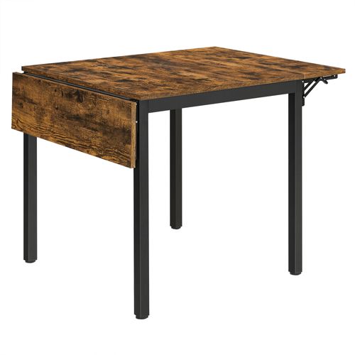 Table De Salle À Manger Pliable, extensible, avec Abattants,  Marron Rustique