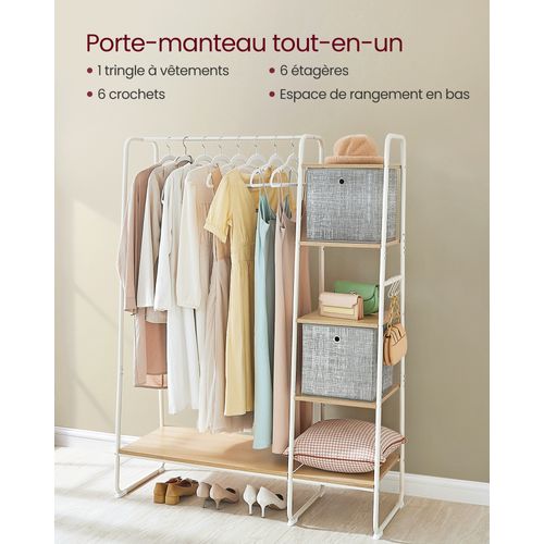 Portant, Avec 5 Étagères De Rangement, Style Industriel