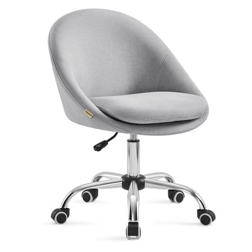 Chaise De Bureau, Fauteuil Pivotant, Siège Confort, Rembourrage En Mousse, Gris