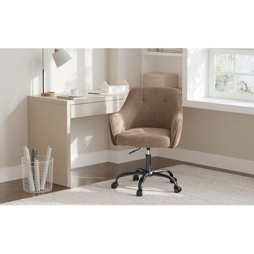 Chaise De Bureau, Réglable En Hauteur, Capacité De Charge 110 Kg, Marron