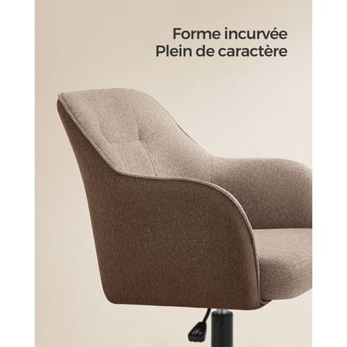 Chaise De Bureau, Réglable En Hauteur, Capacité De Charge 110 Kg, Marron