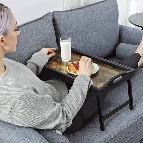 Table De Lit Avec Pieds En Bambou Réglables,plateau Snack Petit-déjeuner