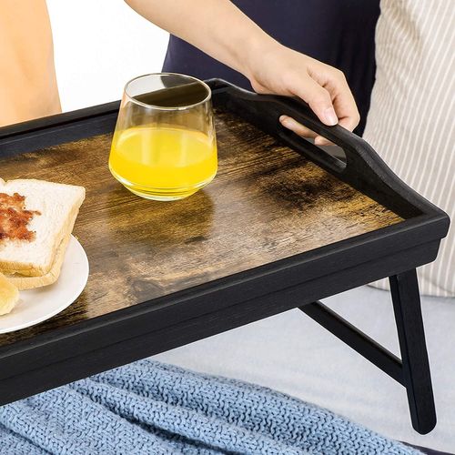 Table De Lit Avec Pieds En Bambou Réglables,plateau Snack Petit-déjeuner