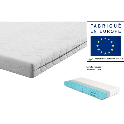 Lenart Lit Escamotable Matelas Inclus Horizontal 120x200cm Blanc Mat Lit Rabattable"consus"