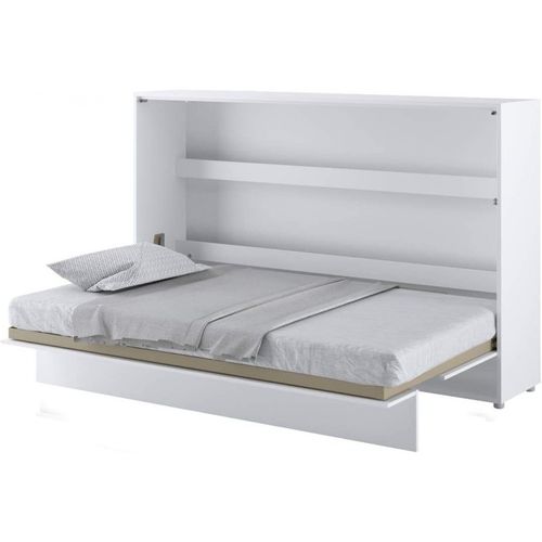 Lenart Lit Escamotable Matelas Inclus Horizontal 120x200cm Blanc Mat Lit Rabattable"consus"