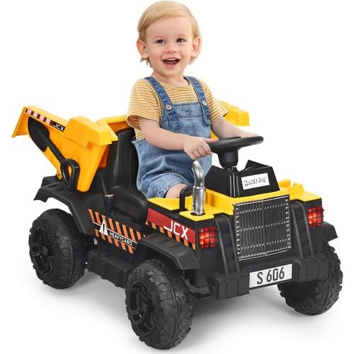 Voiture Electrique Camion Benne À Batterie 12v Pour Enfants Vitesse Max : 5 Km/h, Télécommande