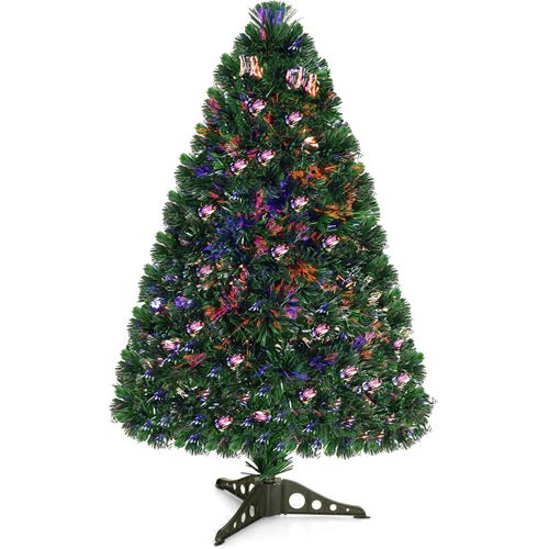 Sapin De Noël Artificiel Lumières LED 90 Cm Arbre De Noël Avec Pied En Plastique Matériau Pvc