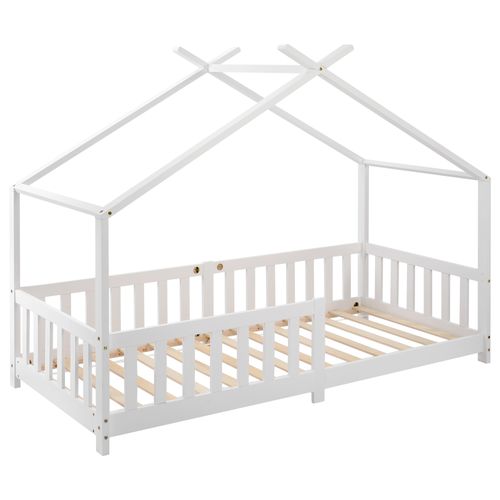 Lit Cabane 90 X 200 cm Sommier inclus Blanc