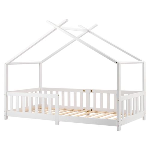 Lit Cabane 90 X 200 cm Sommier inclus Blanc