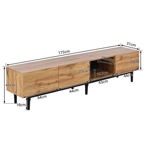 Meuble TV L.175 Cm Couleur Oak