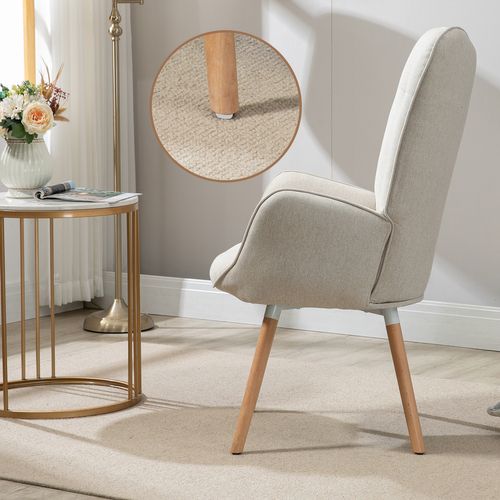 Fauteuil Scandinave Avec Un Revêtement En Tissu Accoudoirs Rembourés Et Des Pieds En Bois Massif