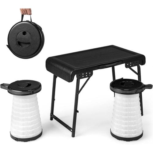 Ensemble De Table Et Tabourets Pliants Extérieur Chaque Chaise Charge 200 Kg, Table De Camping