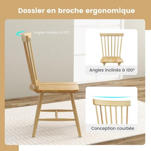 Chaises Salle à Manger En Bois, Chaise Cuisine Lot De 2, Chaise Scandinave Pour Salon(jaune)