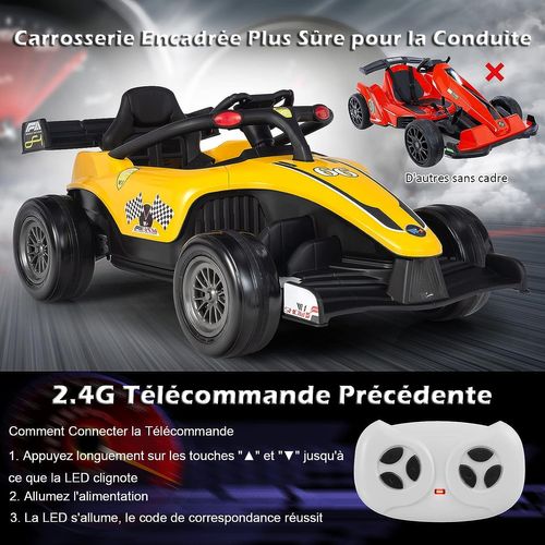 Voiture Électrique 12 V Pour Enfants - F1 Racing- 2 À 5 Km/h- Télécommande, Musique, Lumières