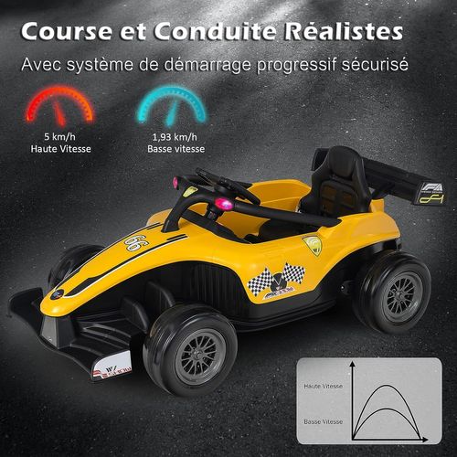 Voiture Électrique 12 V Pour Enfants - F1 Racing- 2 À 5 Km/h- Télécommande, Musique, Lumières