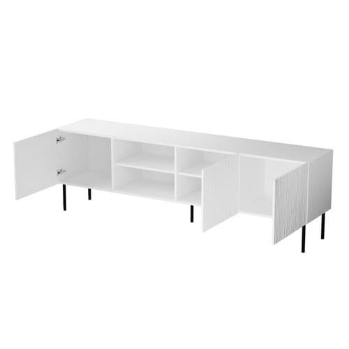 Meuble TV 190x60x41 Cm Meuble Hi-fi Luxueux Sideboeard Sur Pied Blanc Mat Younge