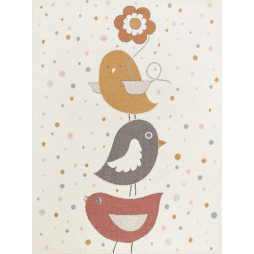 Tapis Enfant Oiseaux Jaune/bleu/marron 120x170