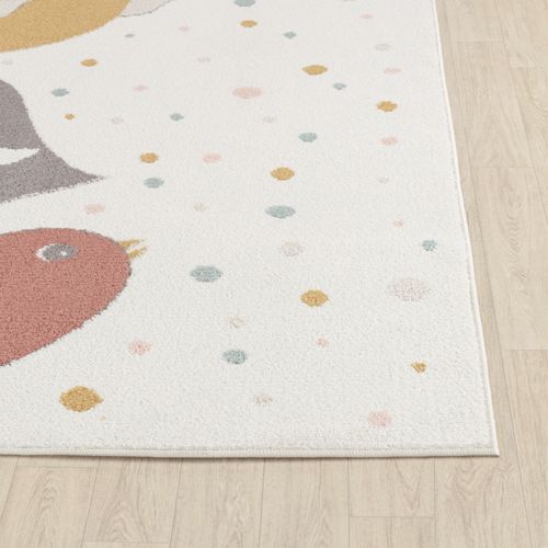 Tapis Enfant Oiseaux Jaune/bleu/marron 120x170