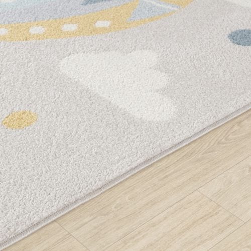 Tapis Enfant Montgolfière Nuages Multicolore/gris 160x213