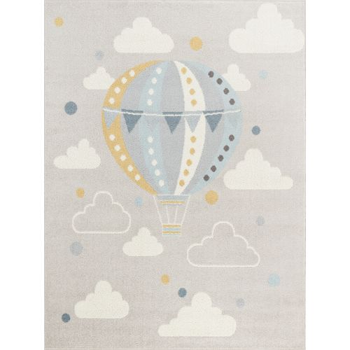 Tapis Enfant Montgolfière Nuages Multicolore/gris 160x213