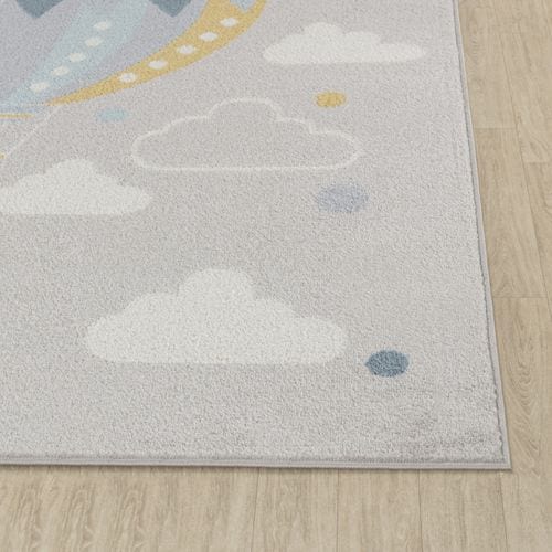 Tapis Enfant Montgolfière Nuages Multicolore/gris 160x213