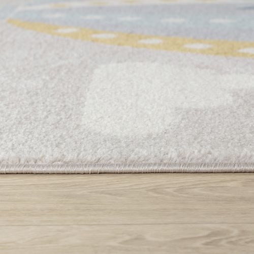 Tapis Enfant Montgolfière Nuages Multicolore/gris 160x213