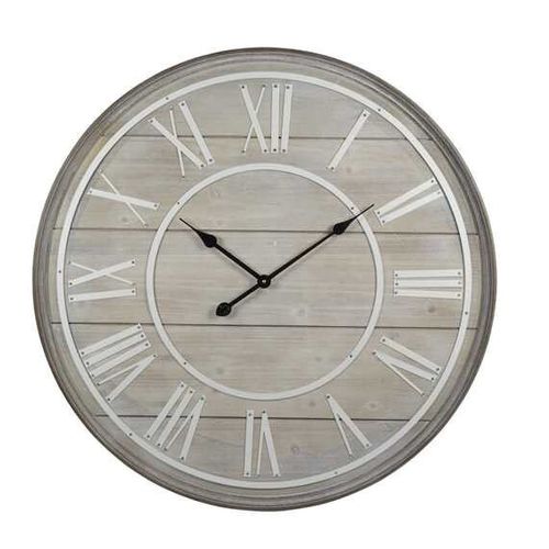 Horloge D.80 cm COTTAGE Naturel / blanc