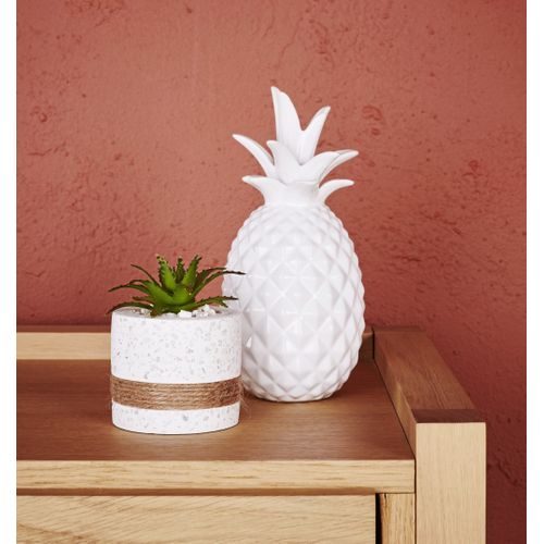 Statue H. 28 cm ANANAS Blanc