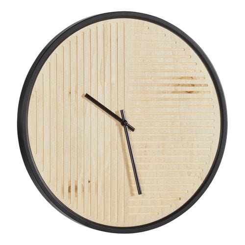 Horloge D. 50 cm PURE Noir / Naturel