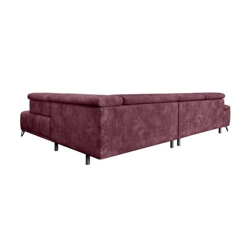 Canapé d'angle droit relax PALLADIO tissu Monolith bordeaux