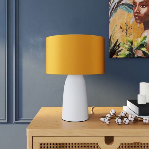 Lampe à poser H. 41 cm TOMASO Blanche et jaune