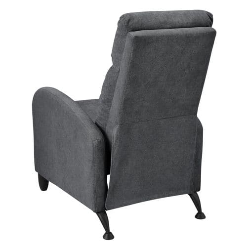 Fauteuil Relaxant Avec Dossier Inclinable Et Repose Pieds Housse Textile 102 Cm Gris Foncé