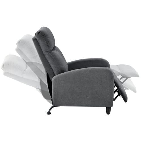 Fauteuil Relaxant Avec Dossier Inclinable Et Repose Pieds Housse Textile 102 Cm Gris Foncé