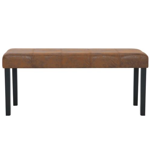 Banquette Meuble Banc 106 Cm Marron Similicuir Daim 3002199