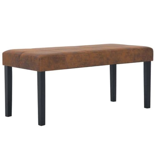 Banquette Meuble Banc 106 Cm Marron Similicuir Daim 3002199