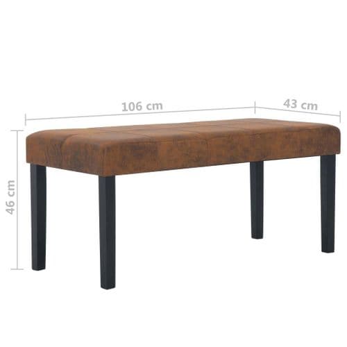 Banquette Meuble Banc 106 Cm Marron Similicuir Daim 3002199