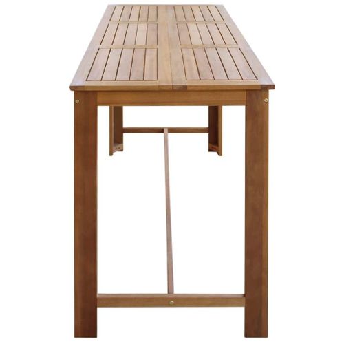 Table Haute Mange Debout Bar Bistrot Bois D'acacia Solide 150 Cm 0902064