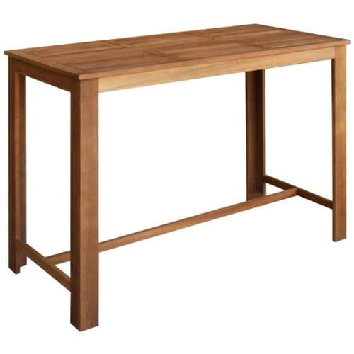 Table Haute Mange Debout Bar Bistrot Bois D'acacia Solide 150 Cm 0902064