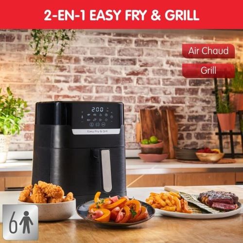 Friteuse A Air + Grill, 4,2 L, 8 Programmes Auto - Ez505810 Easy Fry et Grill Digit 2-en-1