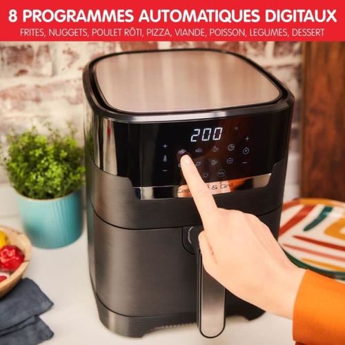 Friteuse A Air + Grill, 4,2 L, 8 Programmes Auto - Ez505810 Easy Fry et Grill Digit 2-en-1