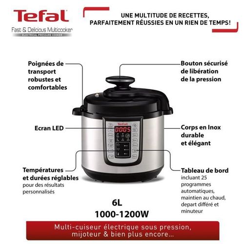 Cy505e10 Fastetdelicious Multicuiseur - 25 Programmes - Cuisson Pression - 6 Personnes