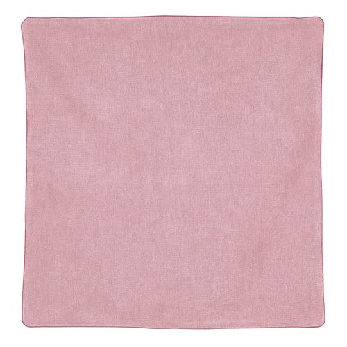 Housse De Coussin Passepoilée - Effet Velours - 60x60 Cm - Vieux Rose