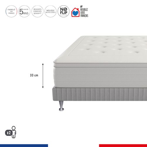 Ens Reflexion 160x200 Matelas H33 Ressort Ensachés, Ferme, Sommier