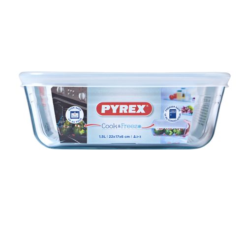 Plat Rectangulaire 1.5l Verre + Couvercle Plastique - 242p000/5046